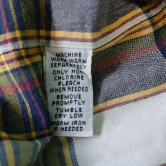 Ralph Lauren L Classic Fit Yellow Plaid Short Sleeve Button-Down Shirt - Picture 6 of 8